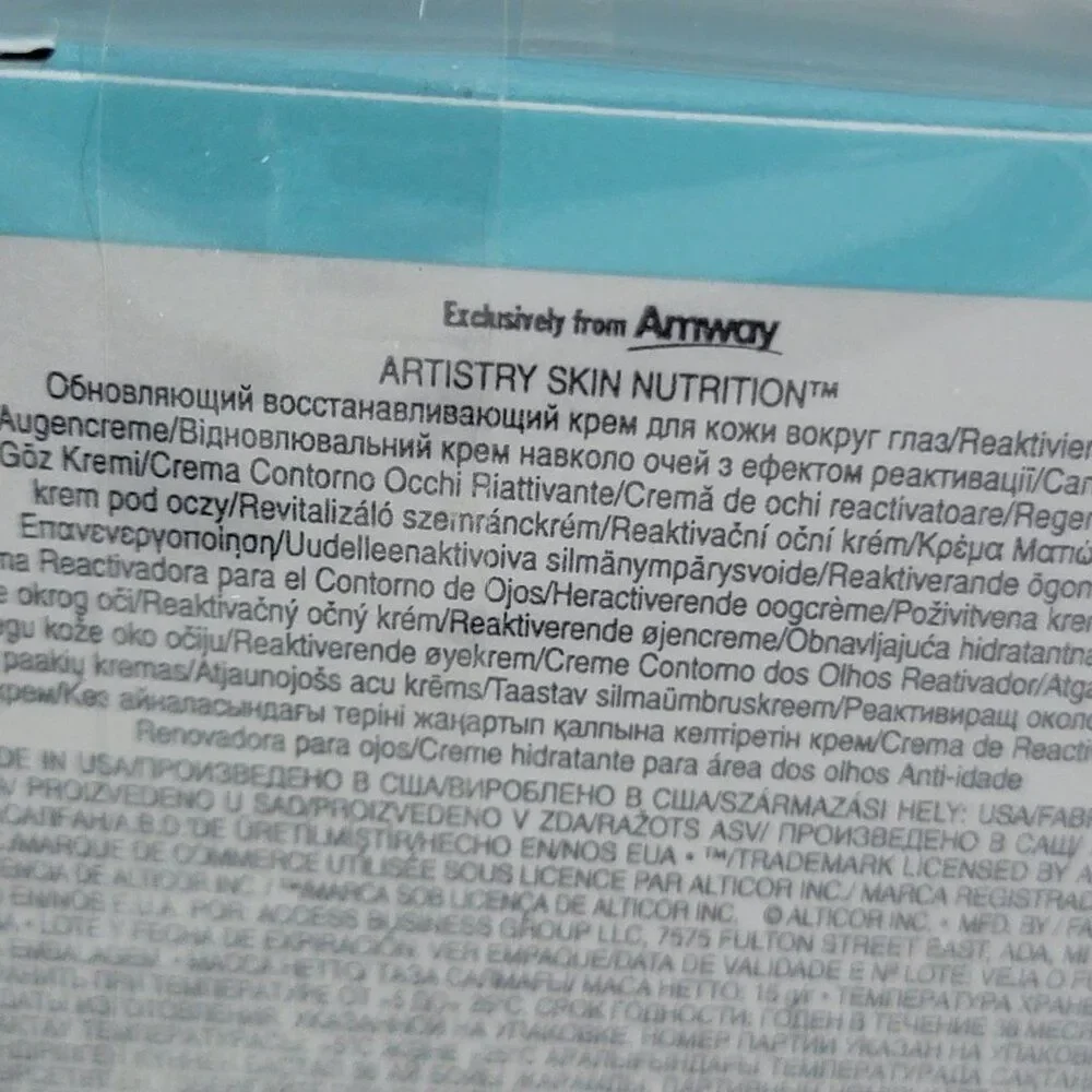 Artistry Reactivation Peptide Eye Cream New in Package